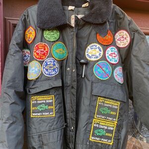 Vintage 70’s Walls’ Blizzard-Pruf Ski Snowmobile Suit with Fishing Patches